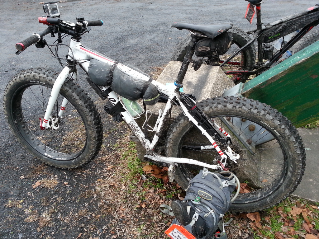 Mukmuk all loaded up and mudded up, at the halfway point.
