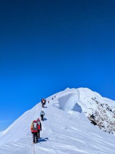 The summit ridge.