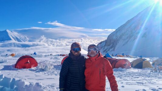 Hoarding Marmots: Zach and Joe; photo from Zach.
