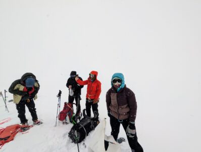 Poor visibility on the cache retrieval outing; photo by Erik.